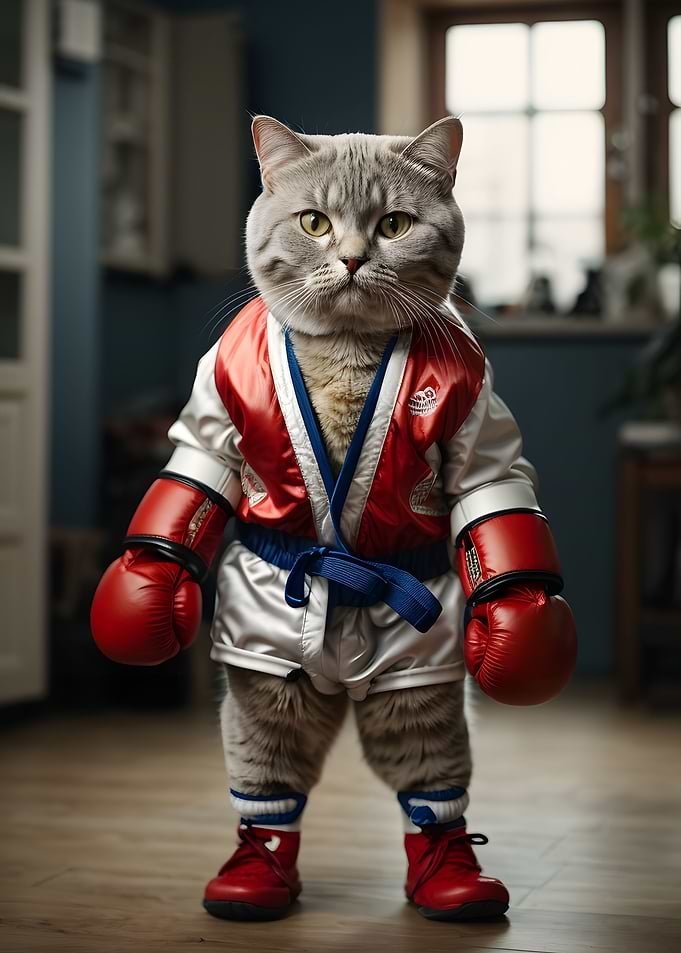 Boxing Cat Funny