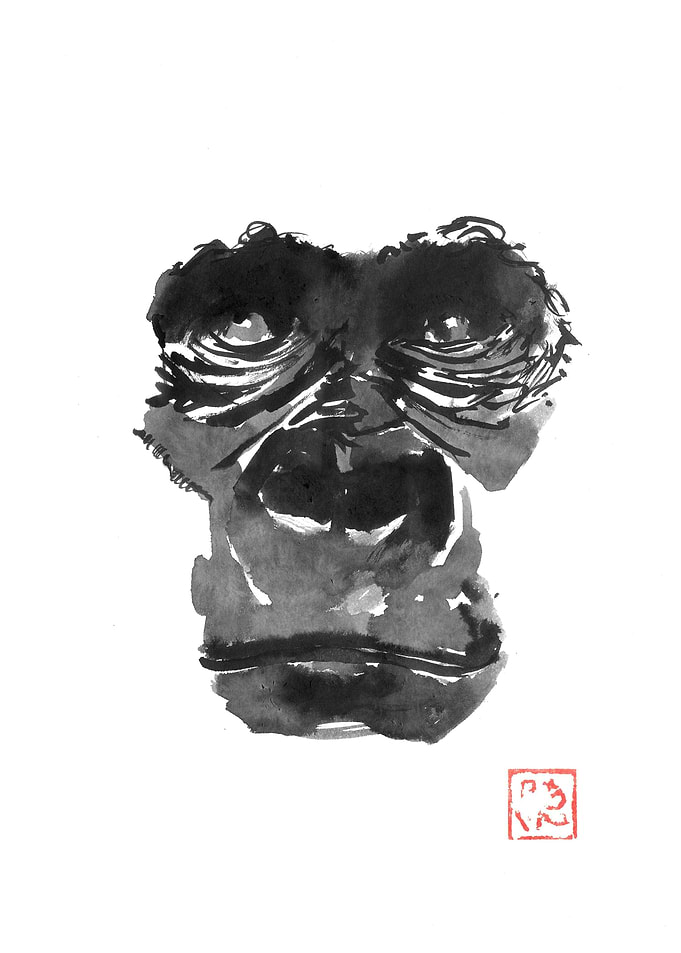 gorilla face grey