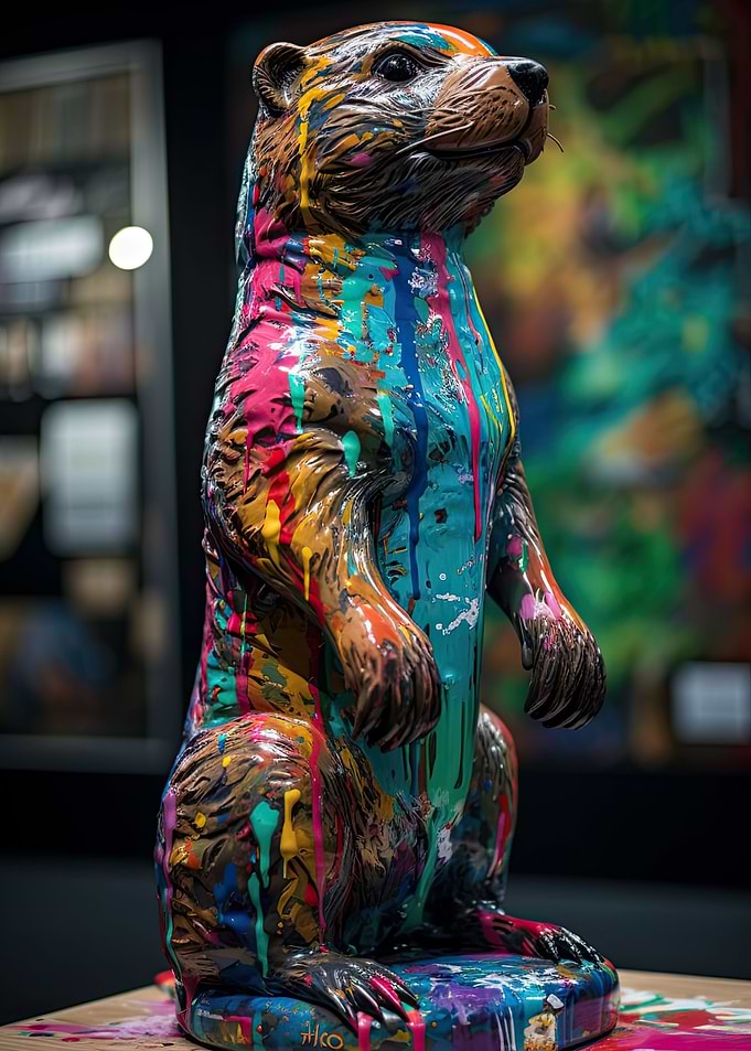 Graffiti Otter Statue