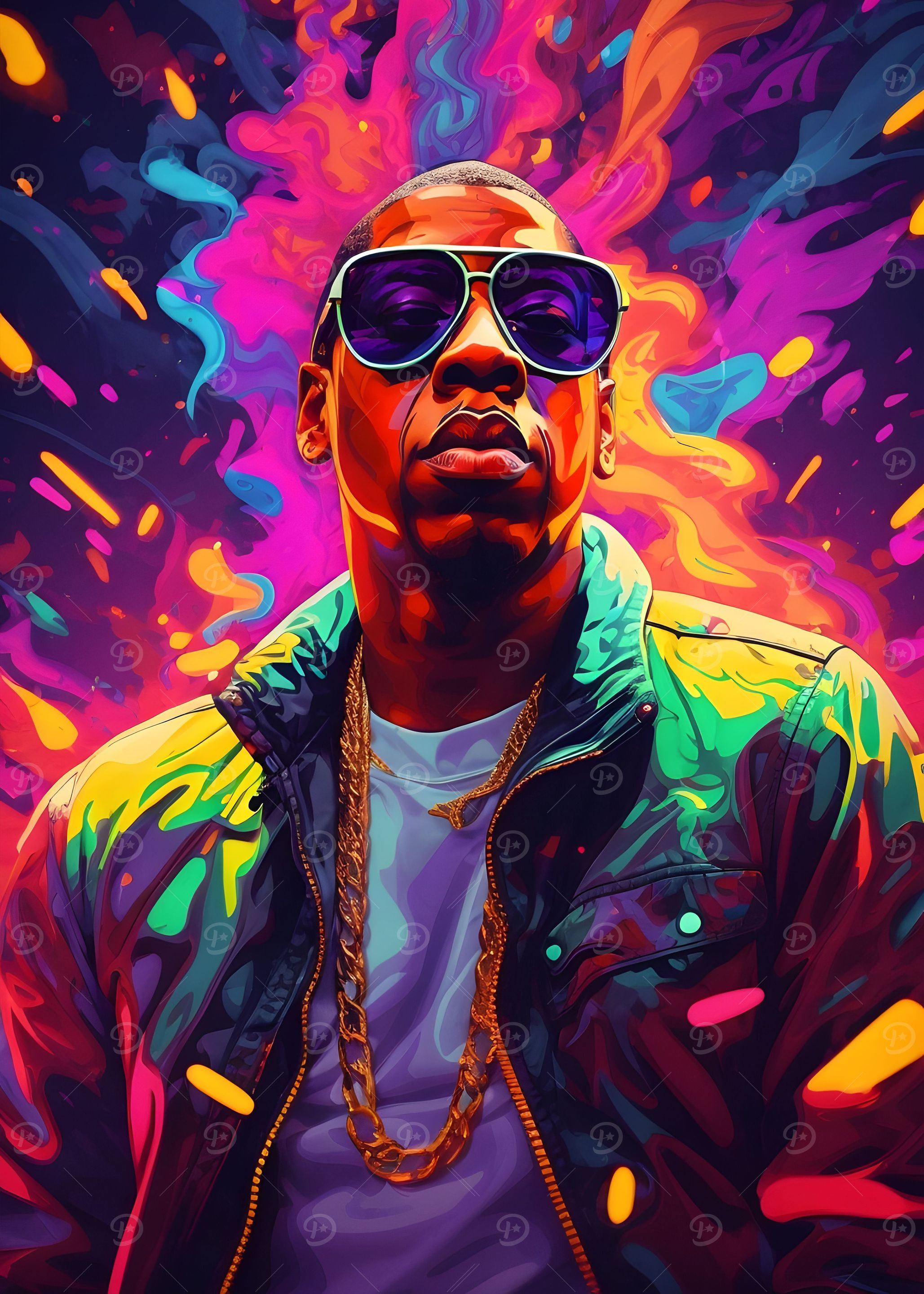 Jay Z neon Poster