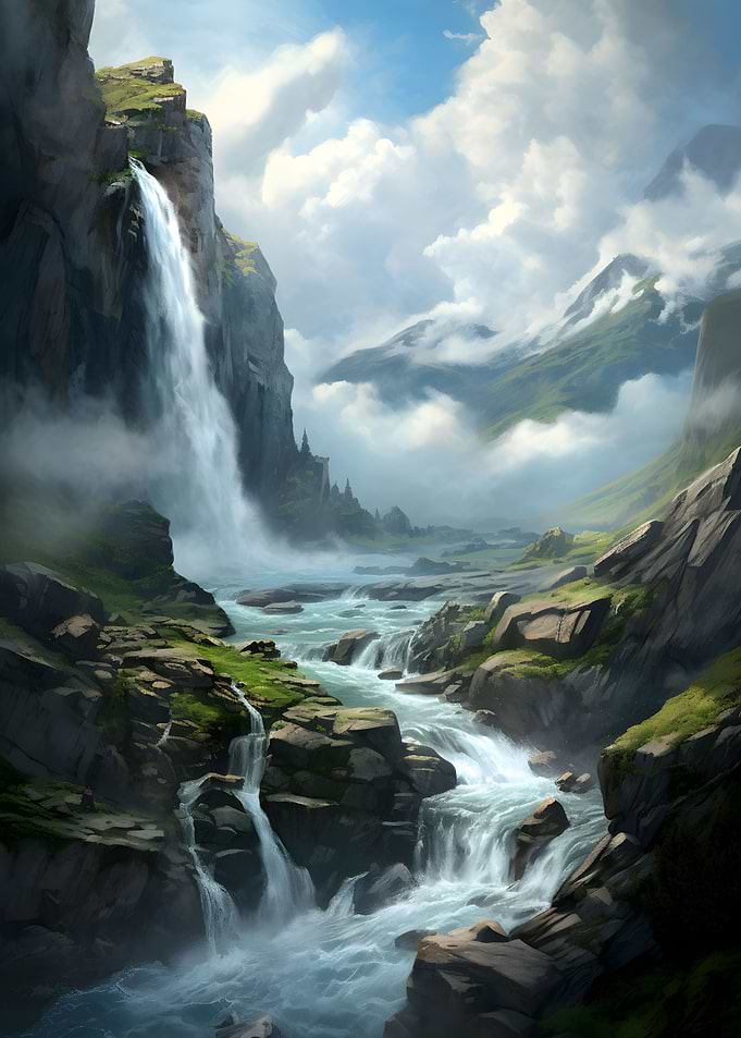 Majestic Waterfall Under t