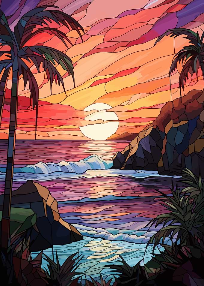 Coastal Sunset Landscape