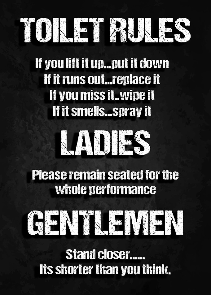 Toilet Rules Funny