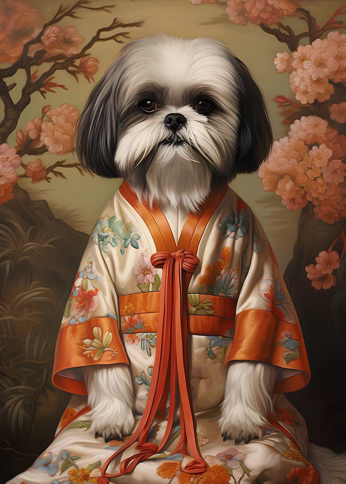Shih Tzu dog in k imono