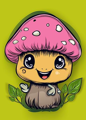 Cute Mushroom Cartoon Post