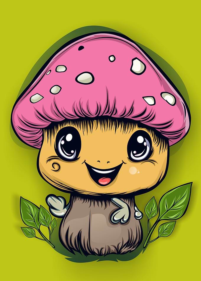 Cute Mushroom Cartoon Post