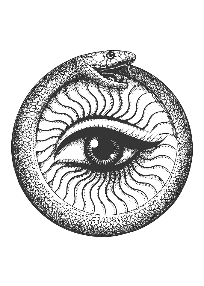 Ouroboros All seeing eye