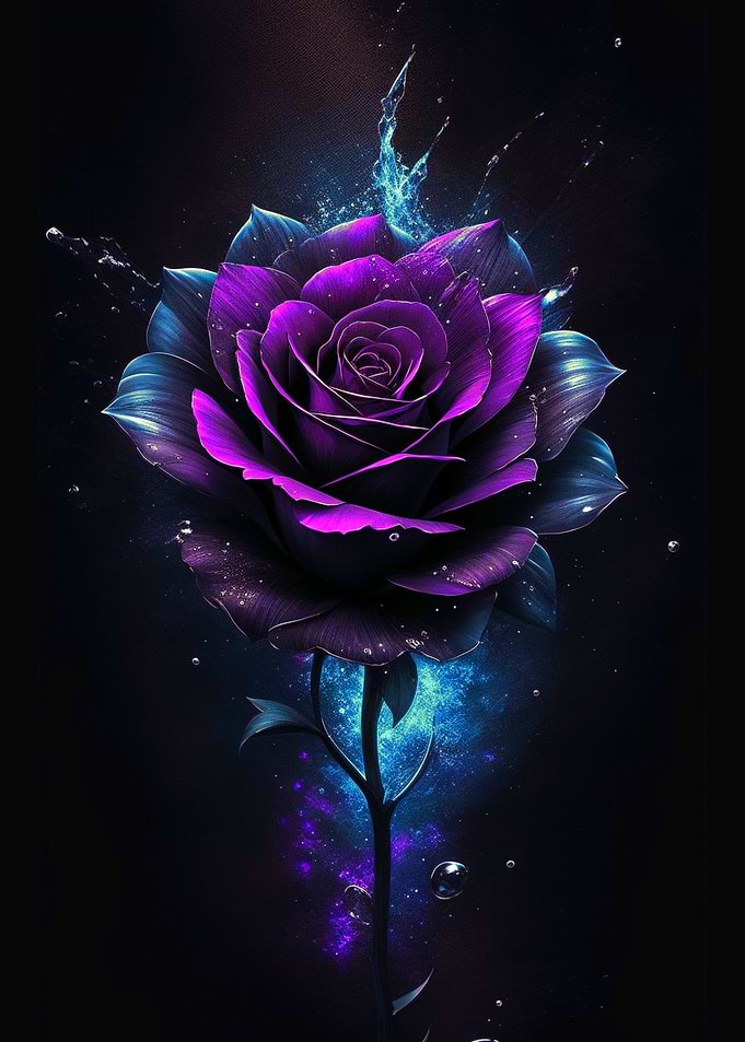 Stary Black Rose Flower