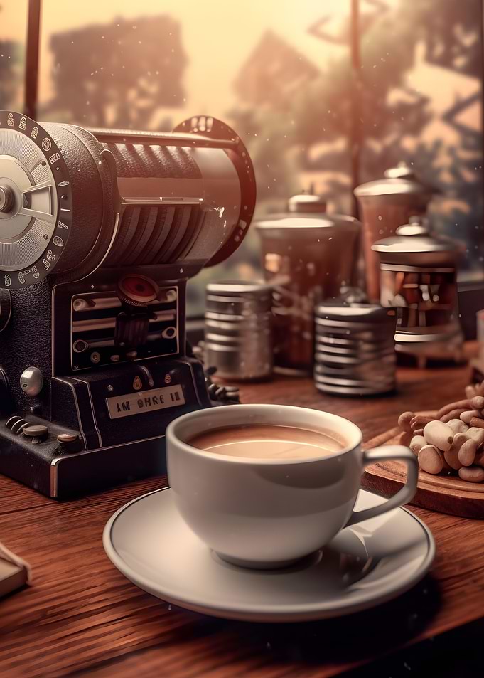 Coffee cup with grinder