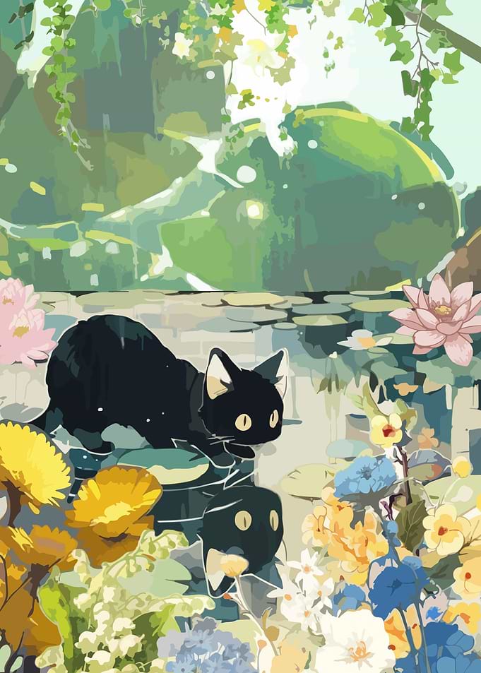 Cute black cat