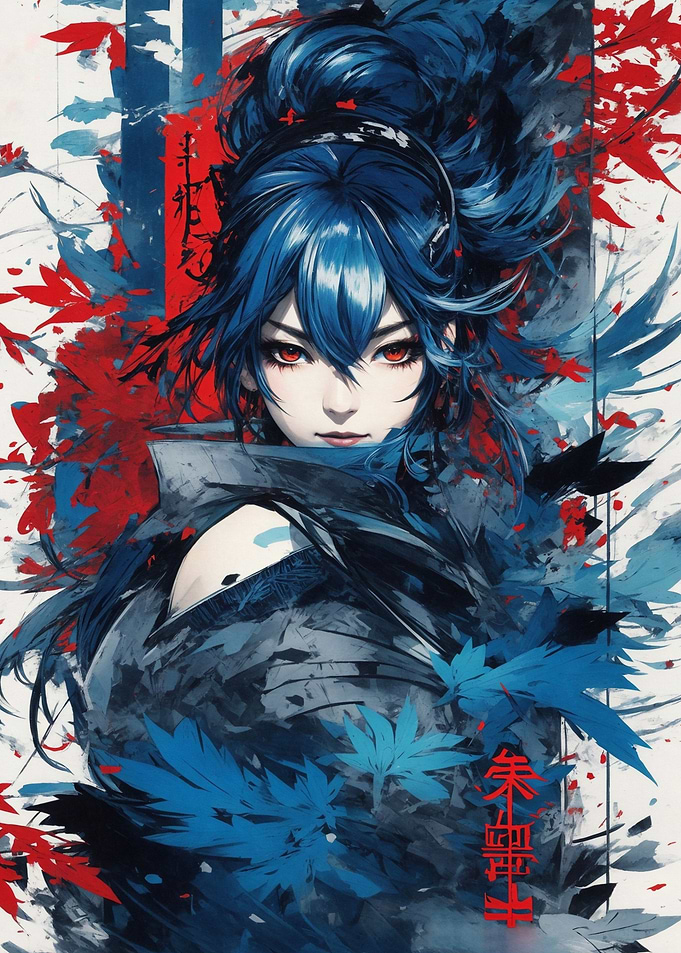 Japanese Blue on Autumn