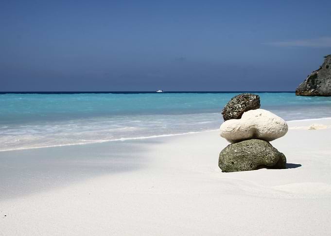 Sandy beaches Blue skies