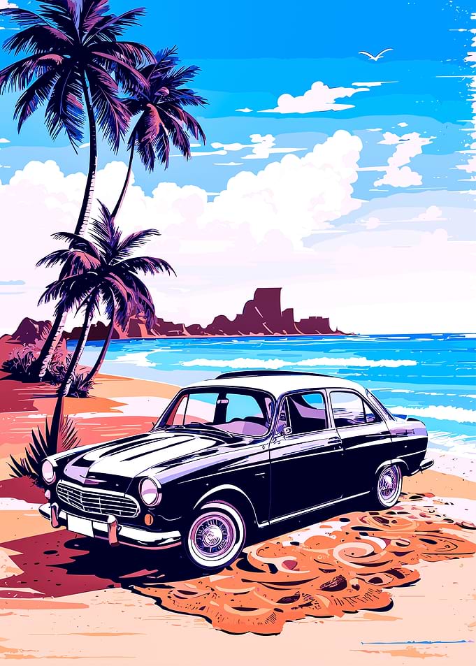 Car Old Beach