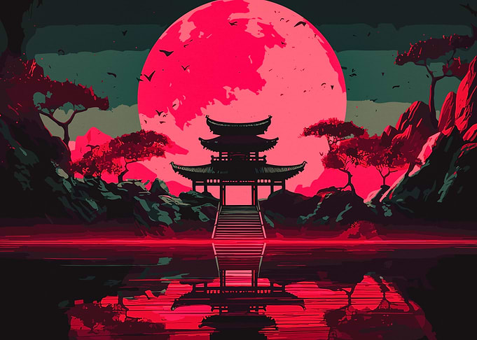 moon japan nature
