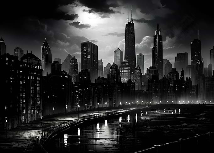 Chicago Street Skyline