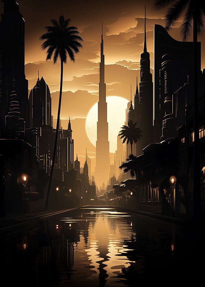Dubai Cityscape at Night