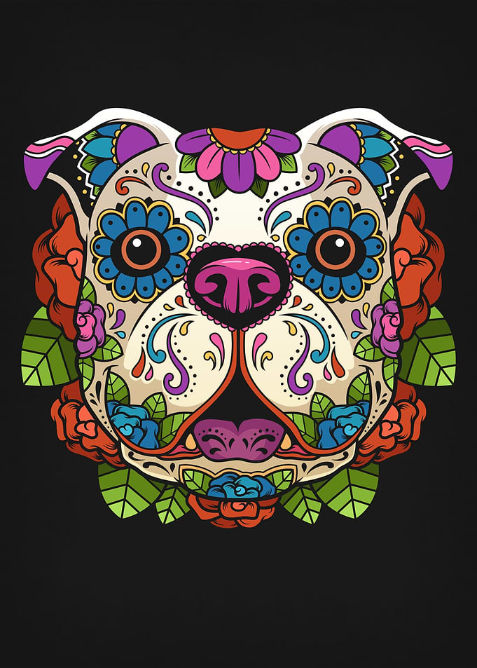 Bulldog Sugar Skull