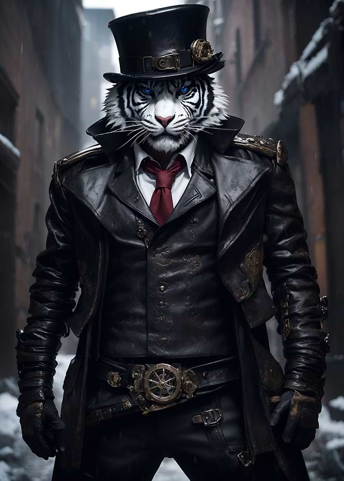 Steampunk Snow Tiger