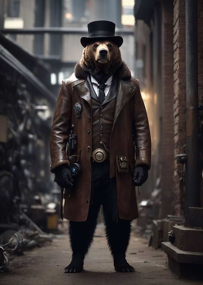 Steampunk Brown Bear