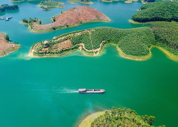Aerial view Thac Ba lake