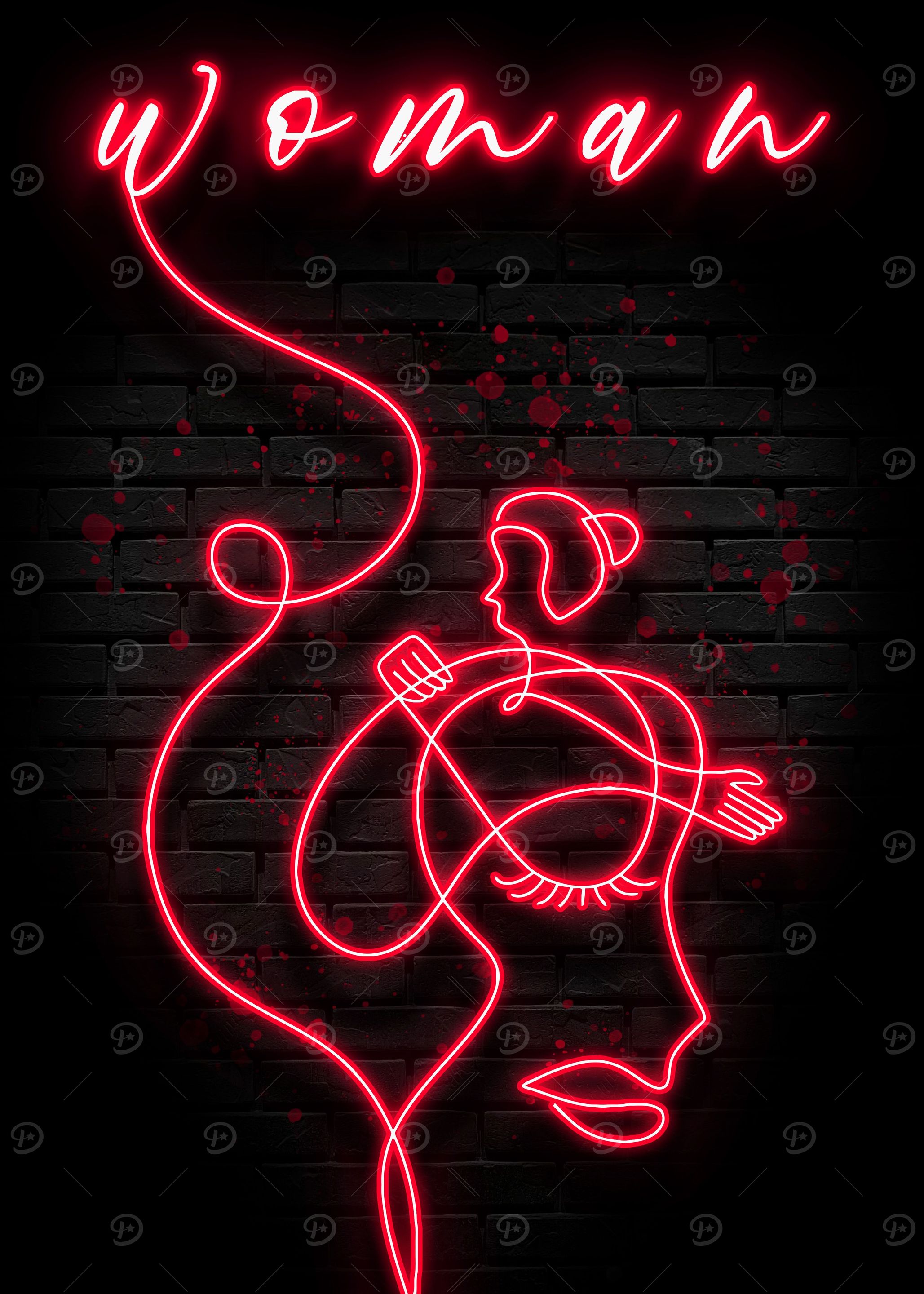 Neon Woman Poster