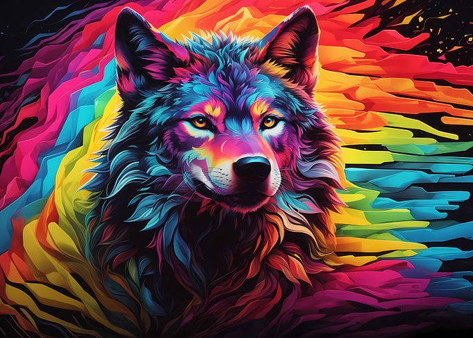 Wolf abstract graphic