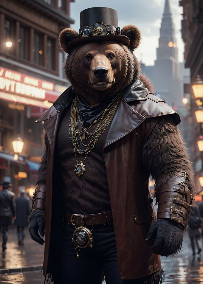 Steampunk Brown Bear