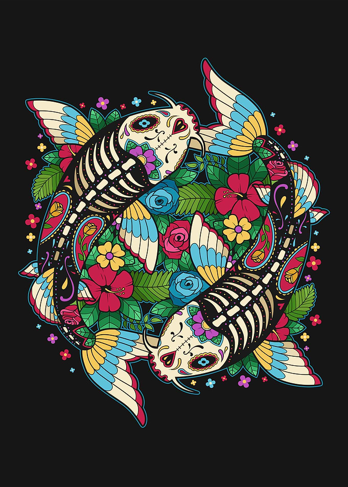 Koi Fish Sugar Skull