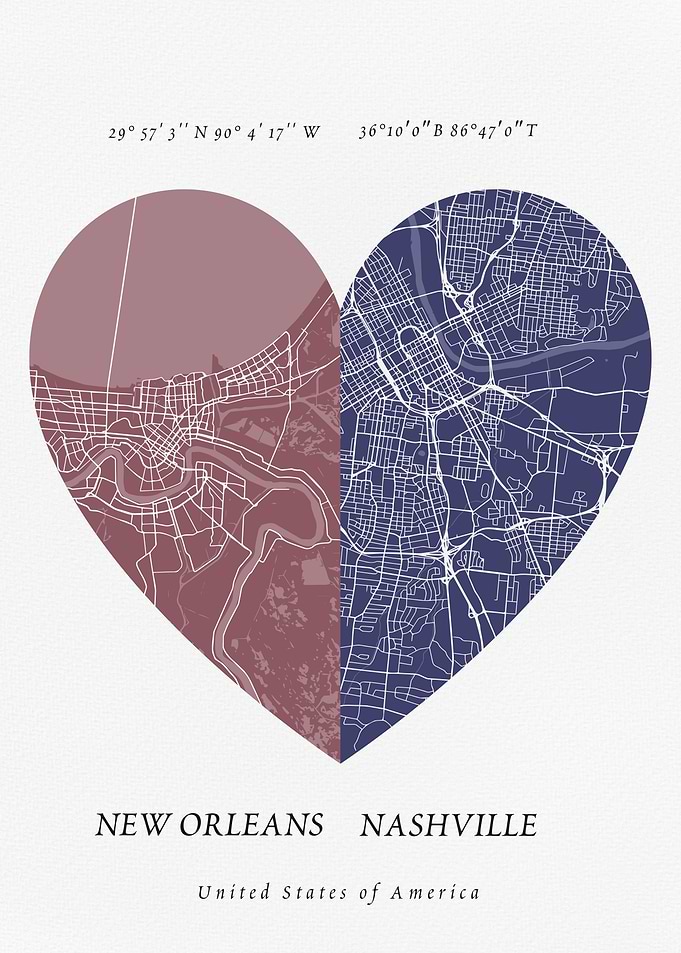 New Orleans and Nashville