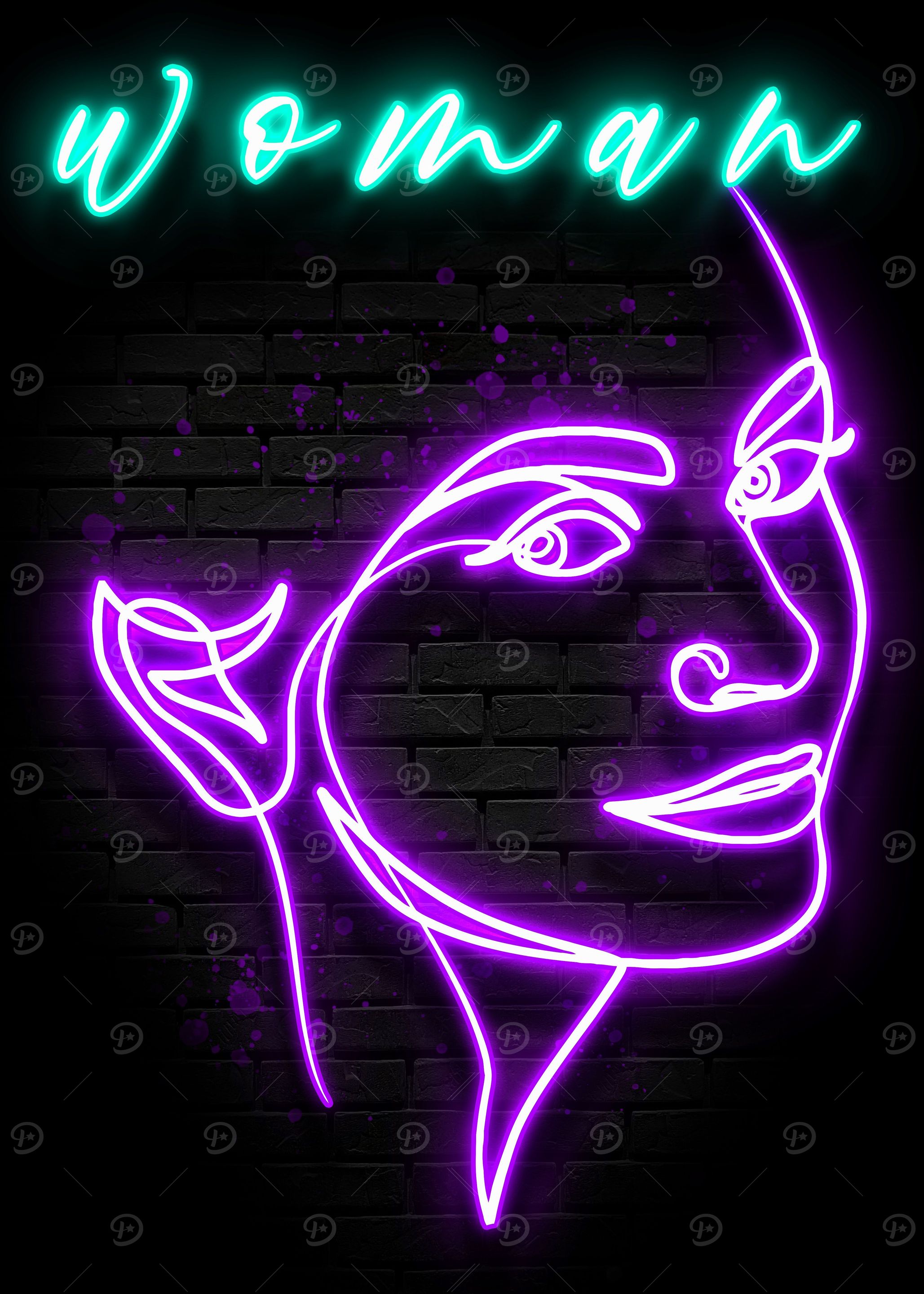 Neon Woman Poster