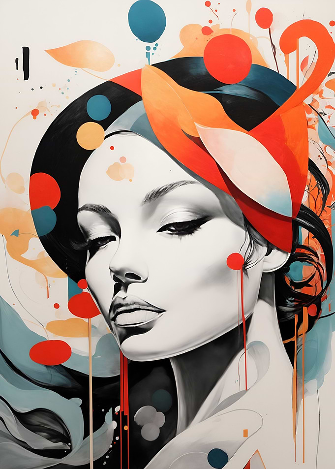 abstract painting of woman