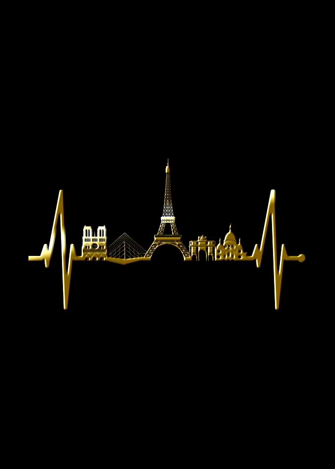 Paris Skyline Heartbeat