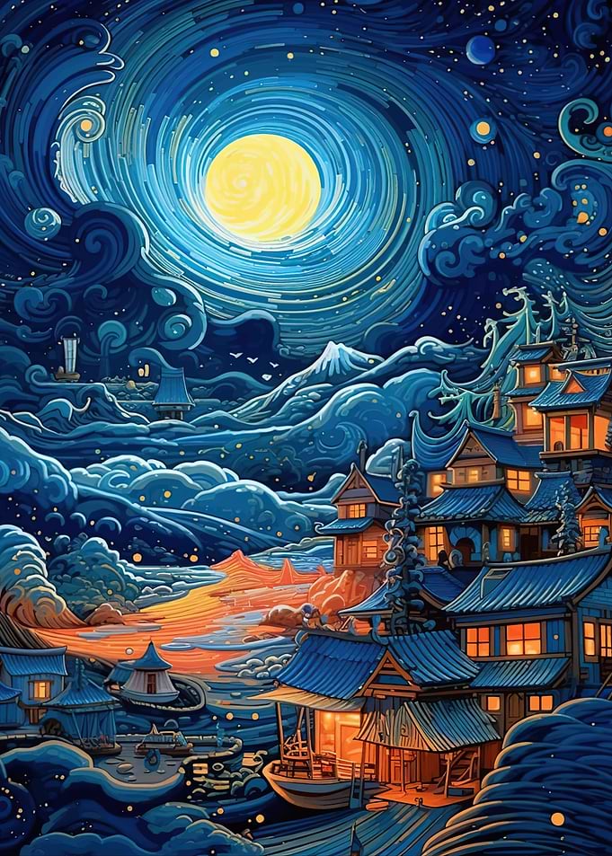 Moon japan mountain