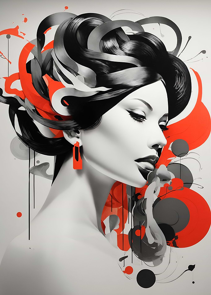 abstract painting of woman