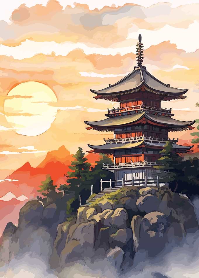 pagoda On Top Of the rock