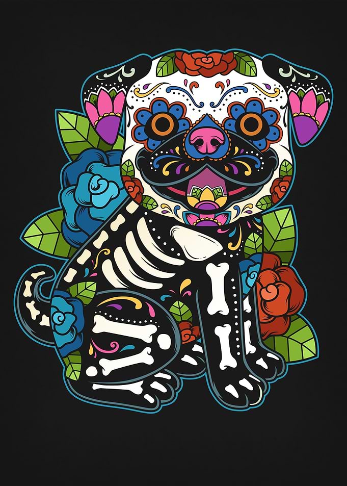Pug Sugar Skull