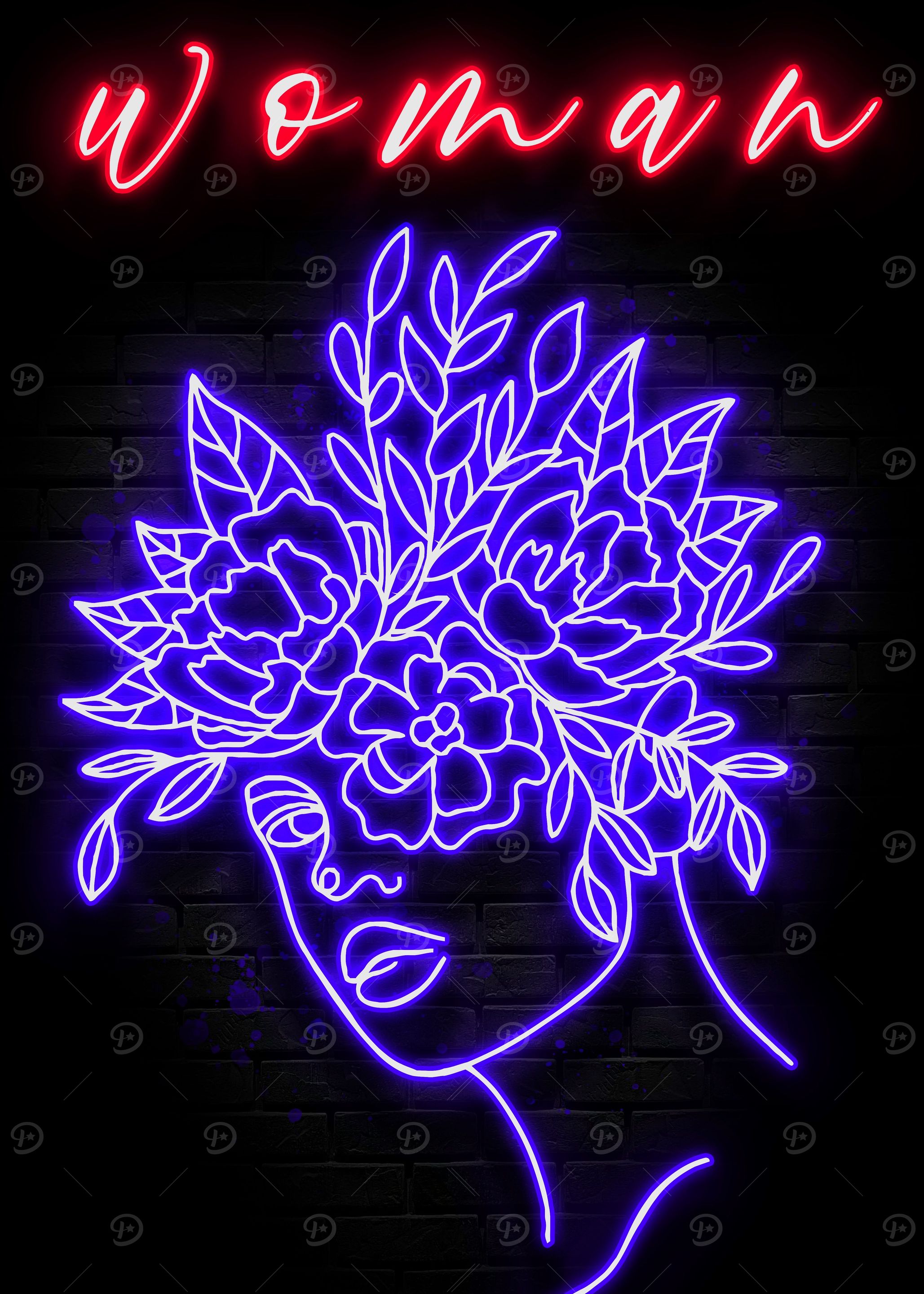 Neon Woman Poster