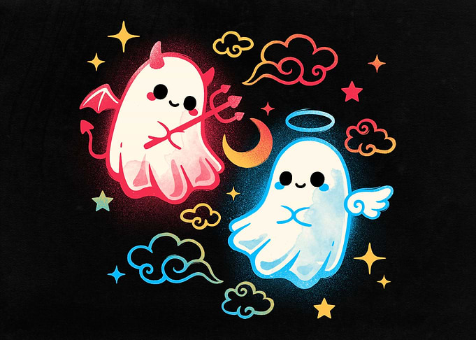 Angel devil ghosts