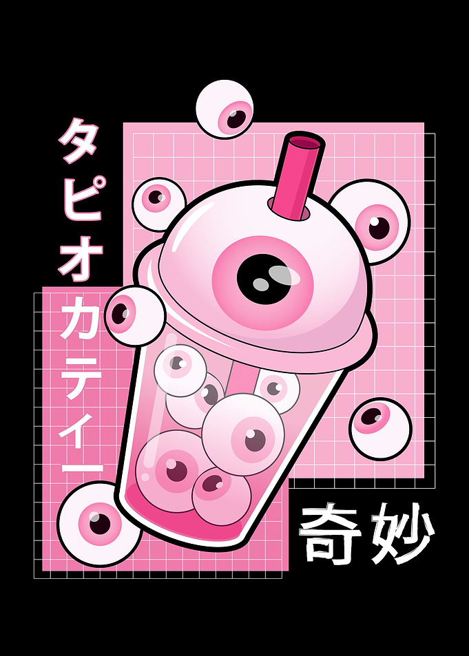 Weirdcore Kawaii Boba Tea