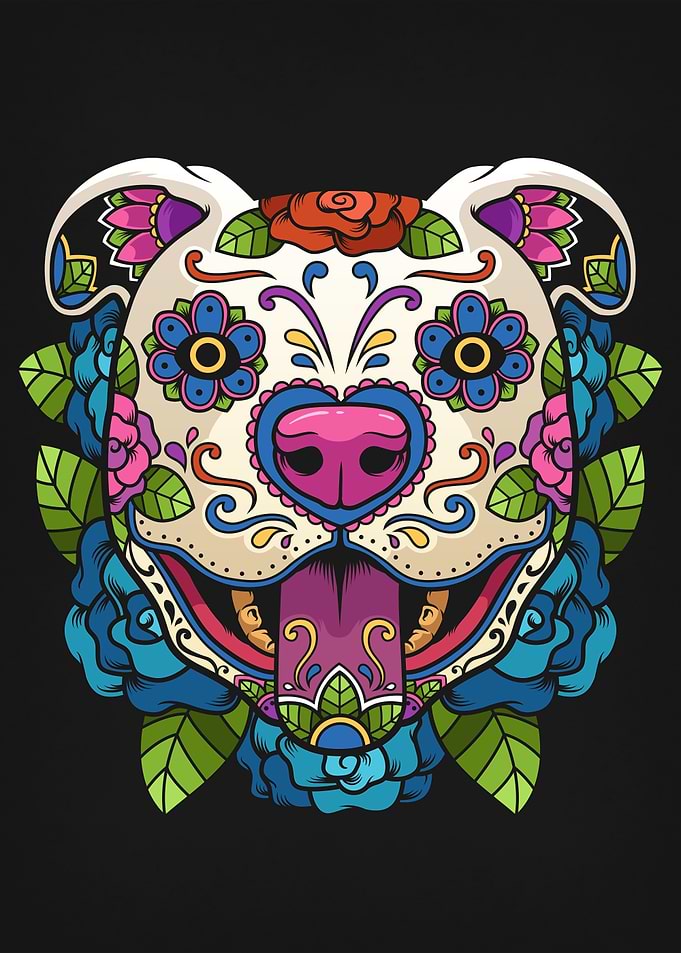 Pitbull Sugar Skull