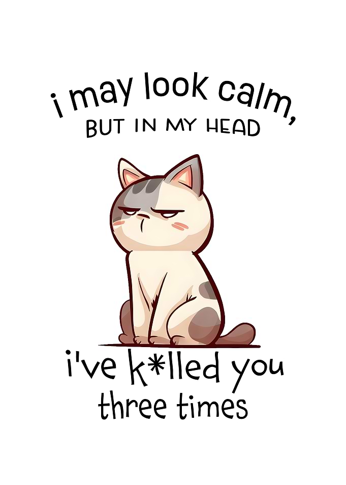 Calm cat Funny Cat Quote