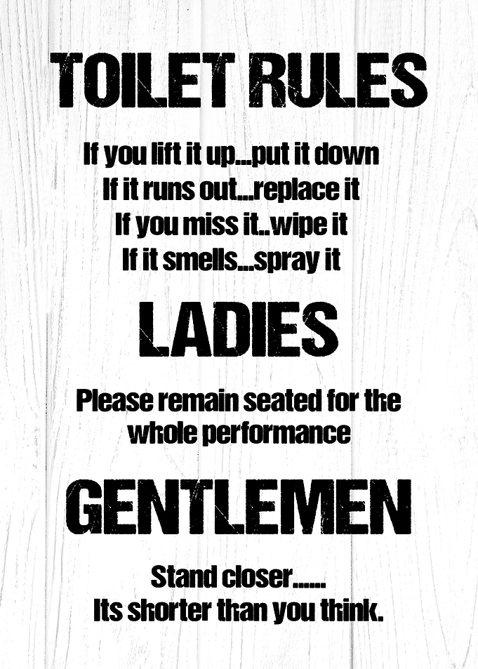 Toilet Rules Funny