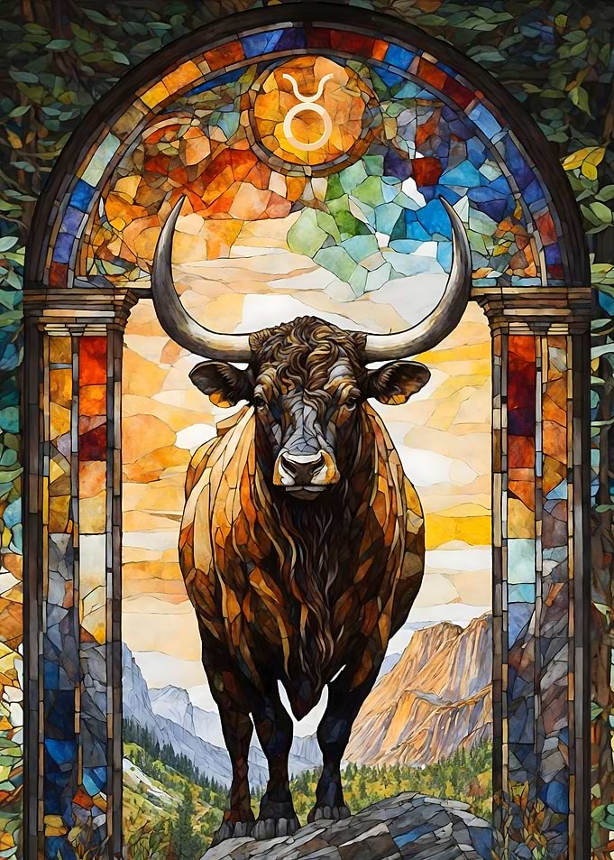 Taurus Stained Glass