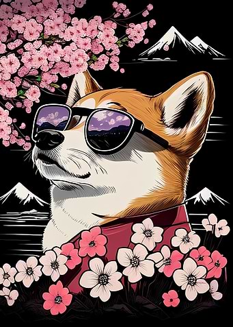 Dog cherry blossom meme