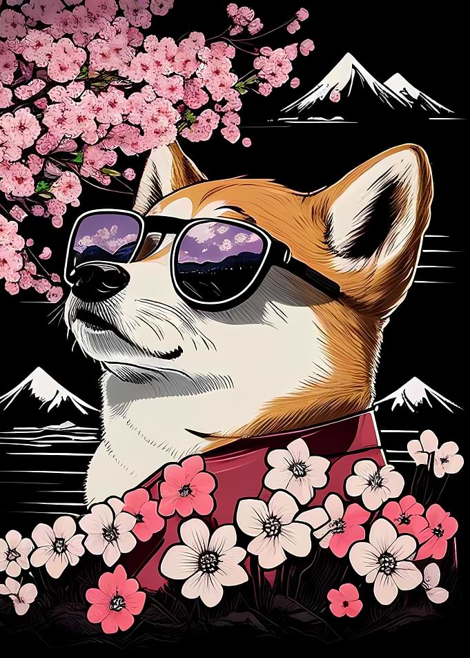 Dog cherry blossom meme