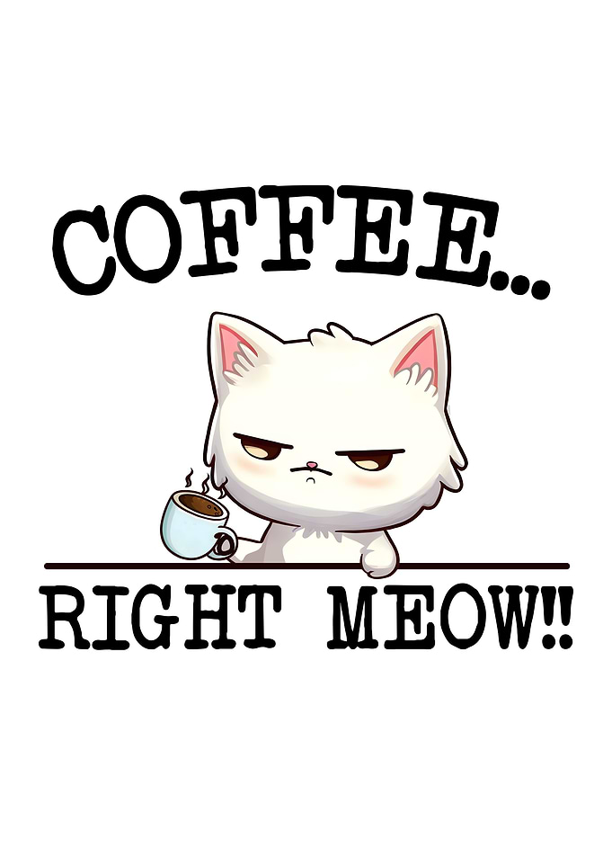 Coffee Right Meow Funny