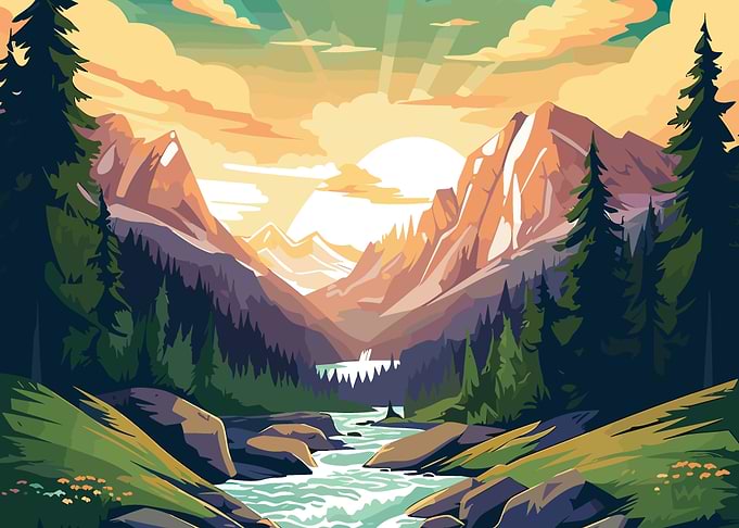 Retro Mountain Vintage