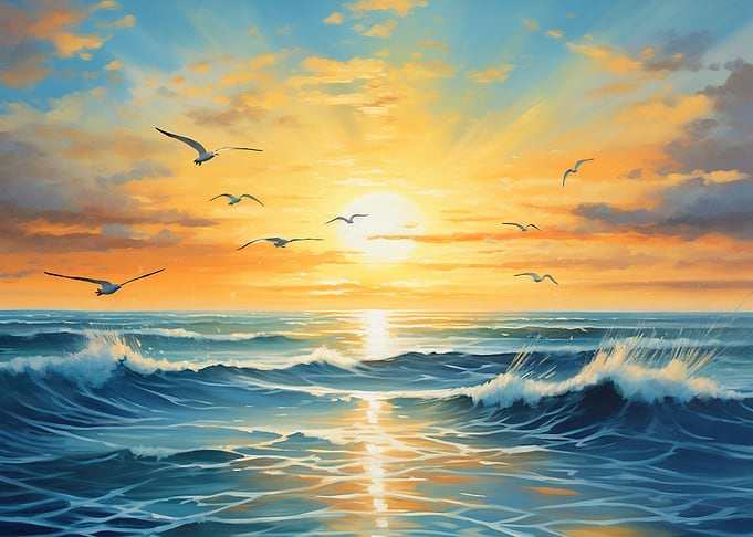 Beach sunset landscape