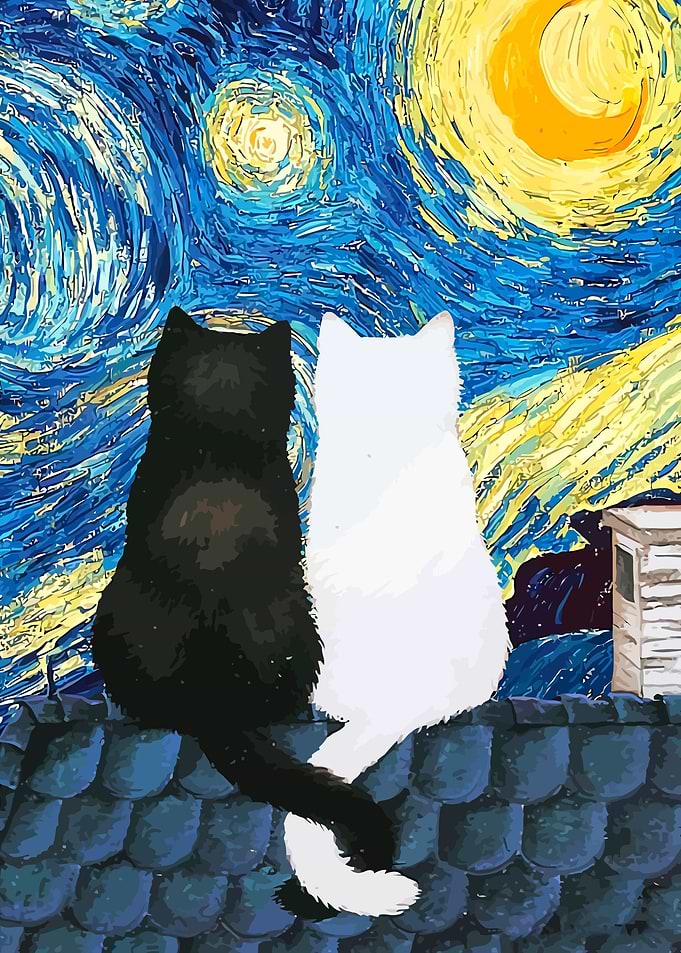 Starry Night Cat