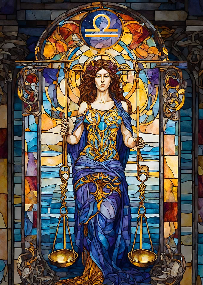 Libra Stained Glass